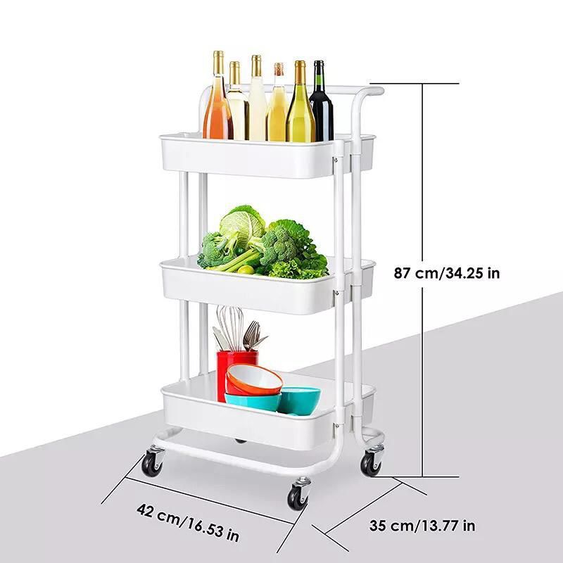3-Tier Kitchen Cart with Wheels