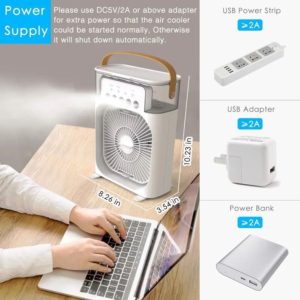 7-Color Night Light Fan with Timer