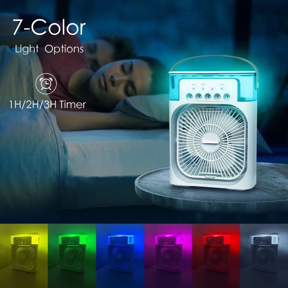 7-Color Night Light Fan with Timer