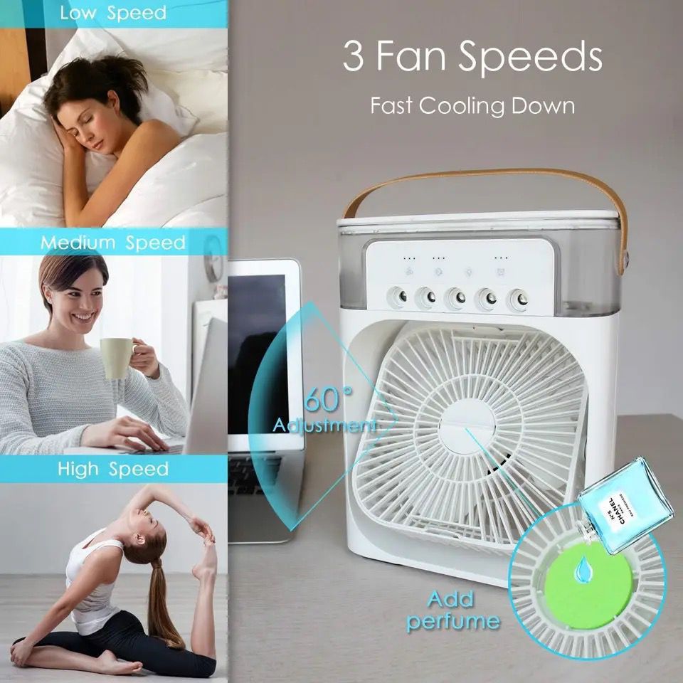 7-Color Night Light Fan with Timer