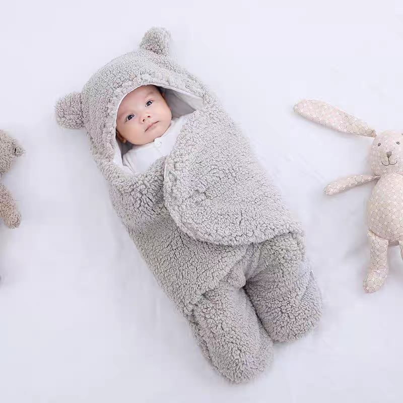Cozy Bear Hooded Sleeping Bag for Newborns - Soft & Warm