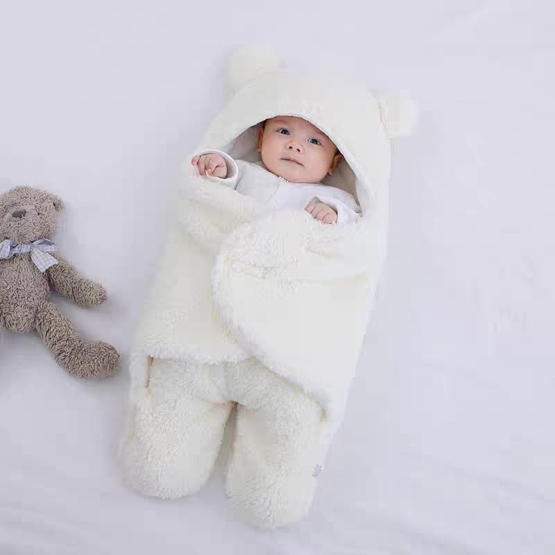 Cozy Bear Hooded Sleeping Bag for Newborns - Soft & Warm