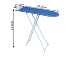 Collapsible Ironing Board with Blue Diamond Pattern Cover