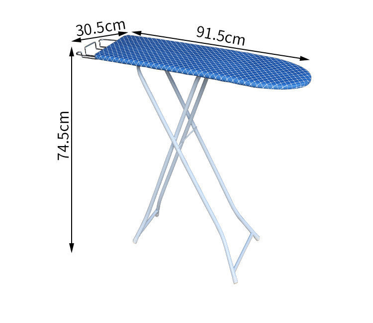 Collapsible Ironing Board with Blue Diamond Pattern Cover