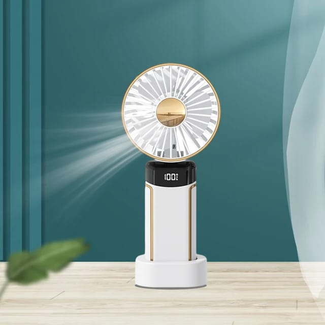 Portable Rechargeable Desktop Fan with LED Display