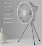 Portable USB Rechargeable Desk Fan with Adjustable Angle