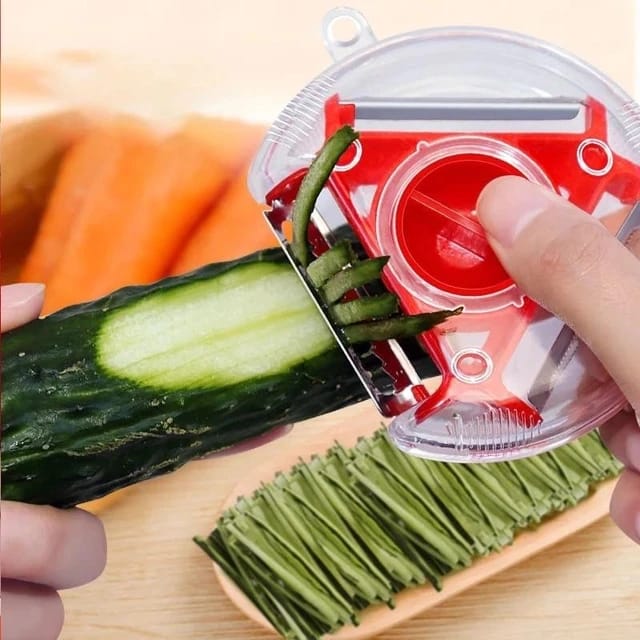 3-in-1 Adjustable Vegetable Slicer, Fruit Cutter, and Julienne Peeler