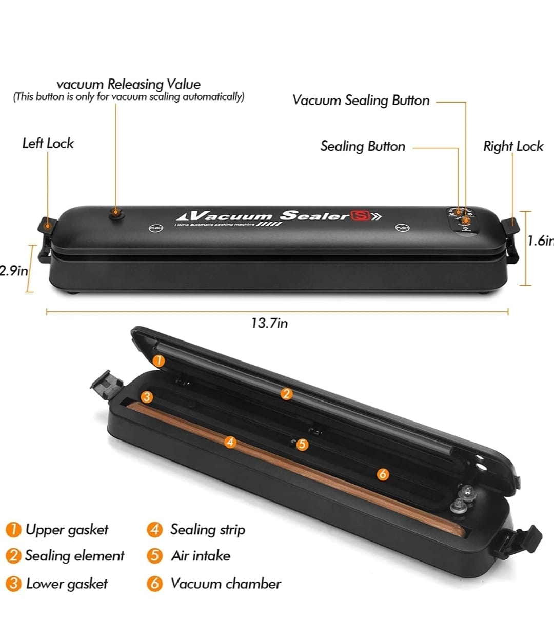 Automatic Vacuum Sealer Machine - 11 Inch Extra Long Sealing Wire