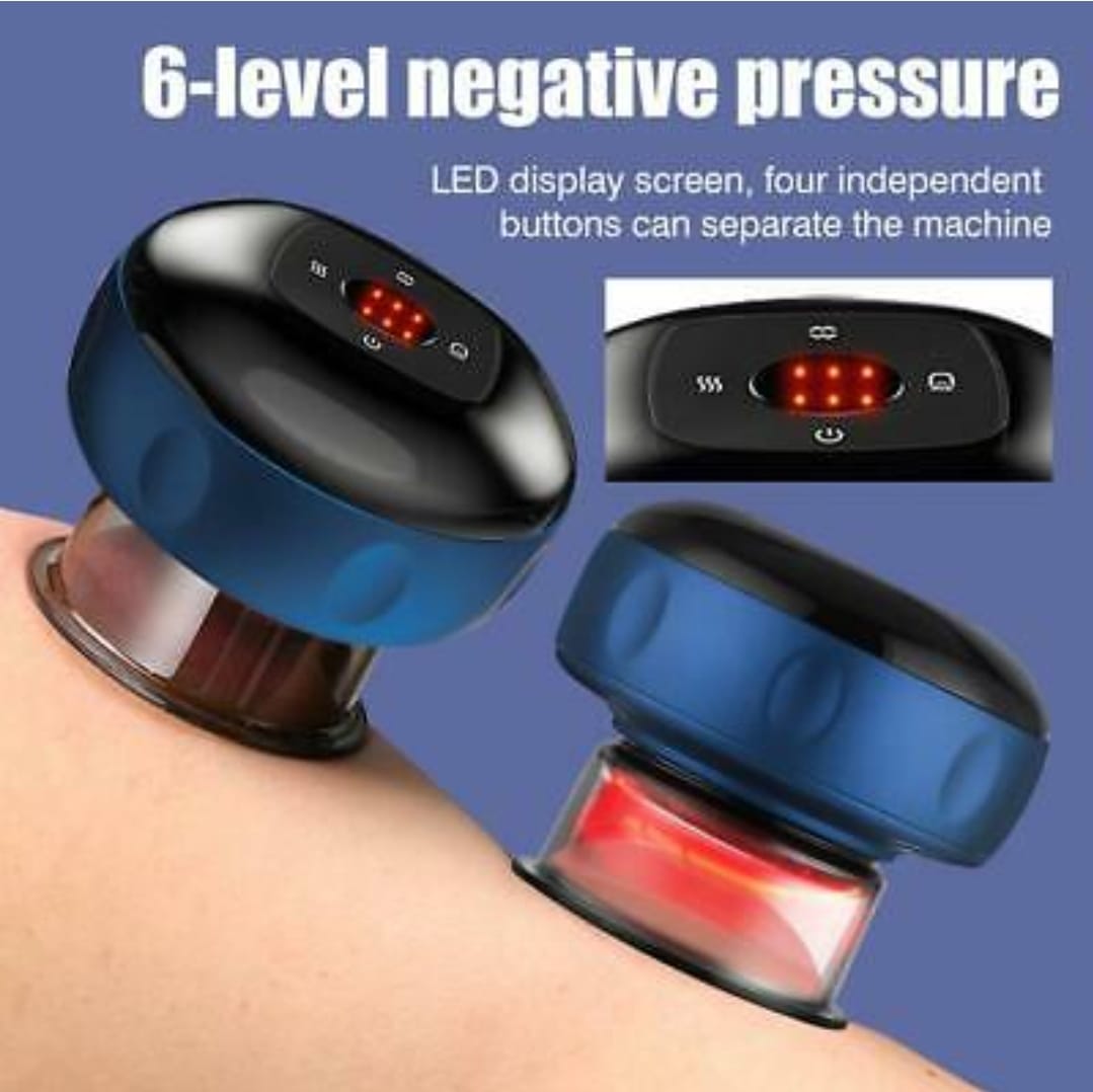 Red 6-File Heating Electric Massager with LED Display