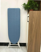 Collapsible Ironing Board with Blue Diamond Pattern Cover
