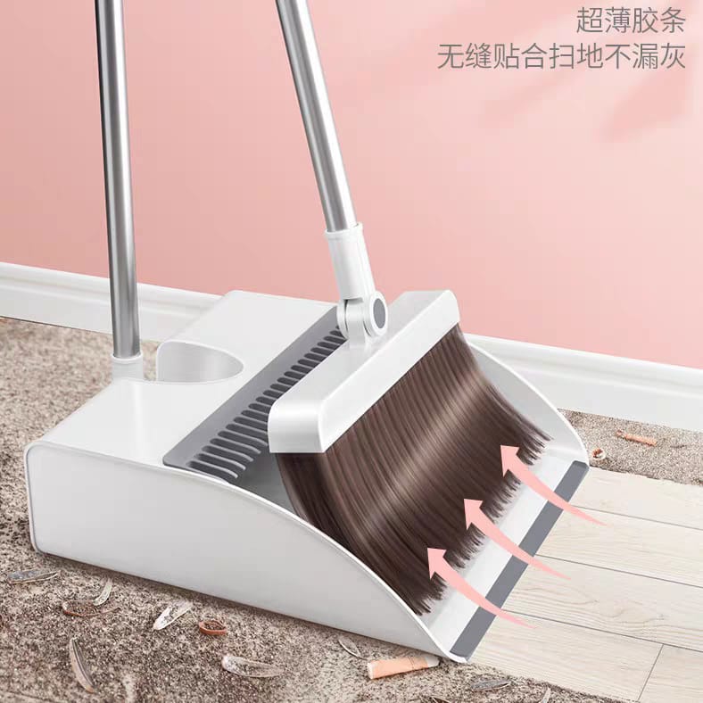 Space-Saving Broom and Dustpan Holder with Adjustable Handle