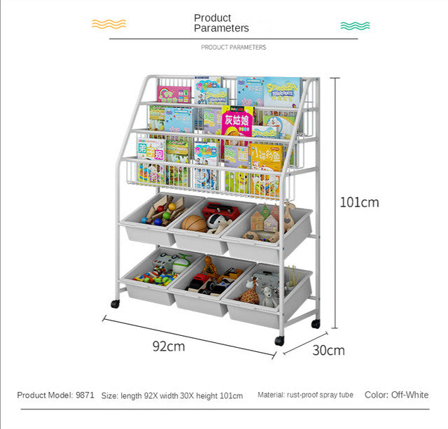 Multi-Functional Storage Cart - Off-White (92cm x 30cm x 101cm)
